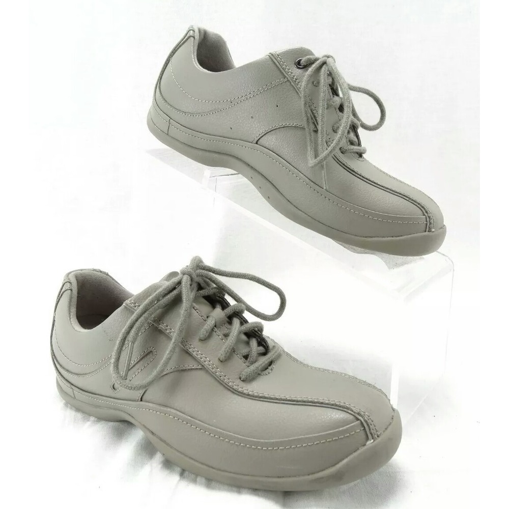 Clarks Gray Leather Lace Up Oxfords Comfort Shoes Women's SZ 6‎ M 28229